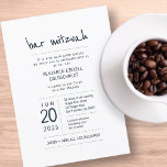 Moderne   Minimalistische Bar Mitzvah Einladung<br><div class="desc">Besteht aus spielerischer Schrift- und Serifentypografie; Alles vor einem Hintergrund mit weißem Hintergrund. Dieses wurde von Select Party Supplies entworfen,  exklusiv für Zazzle. Abrufbar unter: http://www.zazzle.com/selectpartysupplies</div>