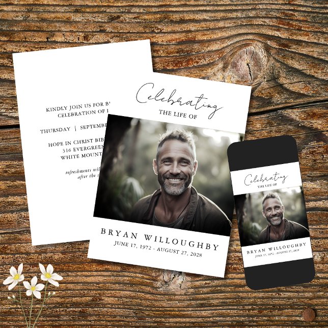 Moderne Minimalistische Beerdigungsdenkmal-Einladu Einladung (Von Creator hochgeladen)