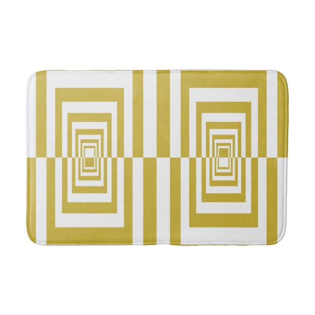 Moderne minimalistische Beige Geometrie Badematte (Vorderseite)