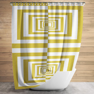 Moderne minimalistische Beige Geometrie Duschvorhang