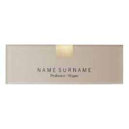 Moderne Minimalistische beige Namenschild