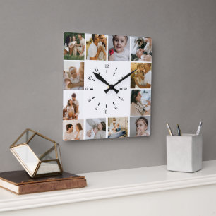 Moderne Minimalistische Benutzerdefinierte Fotocol Quadratische Wanduhr
