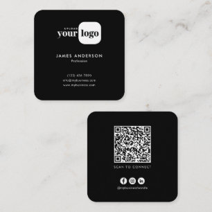 Moderne minimalistische benutzerdefinierte Logo-QR Quadratische Visitenkarte