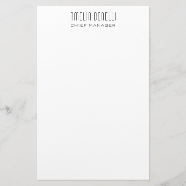Moderne Minimalistische Berufliche Schlichte Stand Briefpapier (Vorderseite)