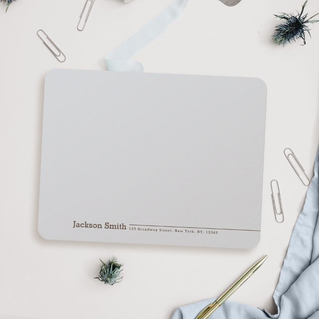 Moderne Minimalistische Bezeichnung Personalisiert Mitteilungskarte (Modern Minimalist Name Personalized Stationery Note Card)
