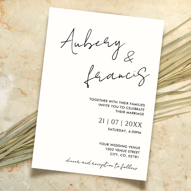 Moderne Minimalistische Bezeichnung Script Calligr Einladung (Von Creator hochgeladen)