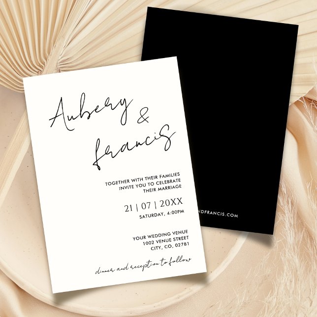 Moderne Minimalistische Bezeichnung Script Calligr Einladung (Von Creator hochgeladen)