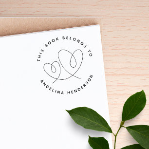 Moderne minimalistische Bibliotheksbuchmarke Zwei Gummistempel