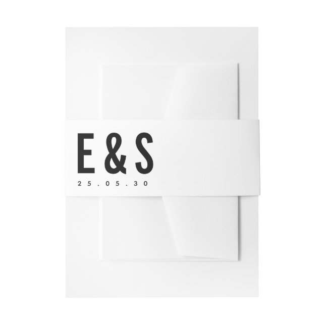 Moderne Minimalistische Big Bold Monogram Chic Wed Einladungsbanderole (Vorderseite Beispiel)