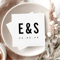 Moderne Minimalistische Big Bold Monogram Chic Wed