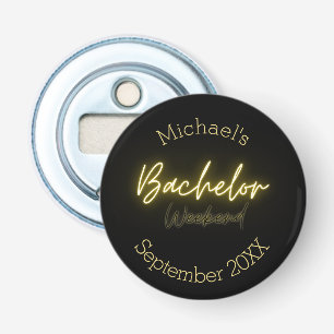 Moderne Minimalistische Black and Gold Bachelor Pa Flaschenöffner