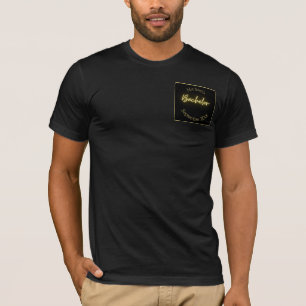 Moderne Minimalistische Black and Gold Bachelor Pa T-Shirt