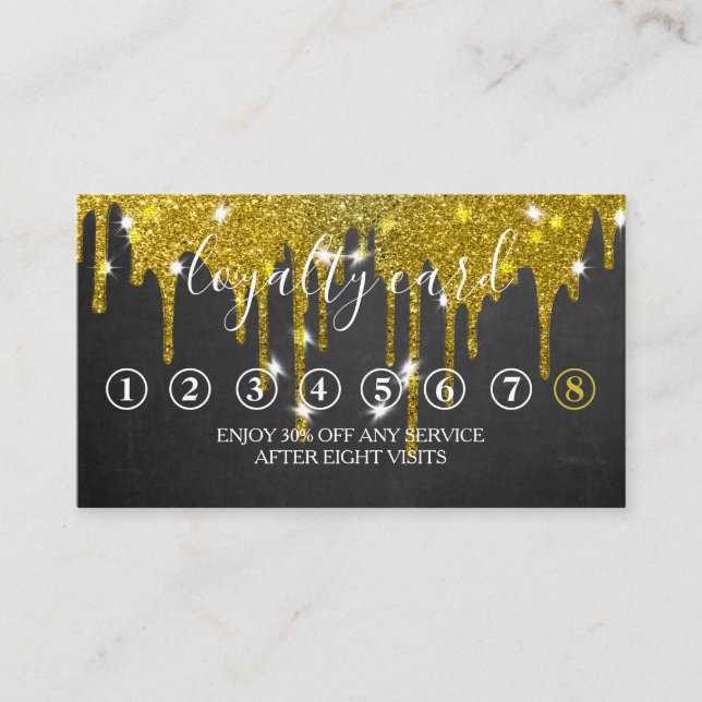 Moderne Minimalistische Black Chalkboard Loyalty C Visitenkarte (Vorderseite)