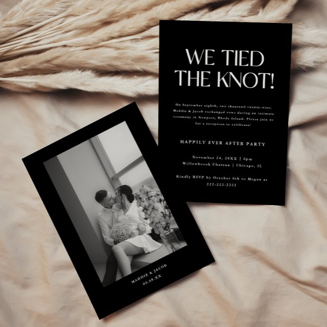 Moderne Minimalistische Black Elopement Wedding Pa Einladung (Von Creator hochgeladen)