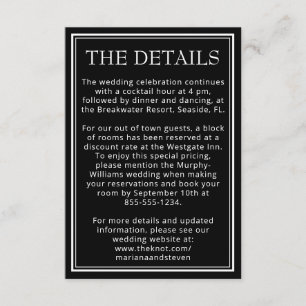 Moderne Minimalistische Black Enclosure Card Begleitkarte