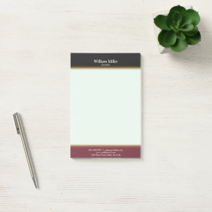 Moderne Minimalistische Black Maroon Stripes Post-it Klebezettel