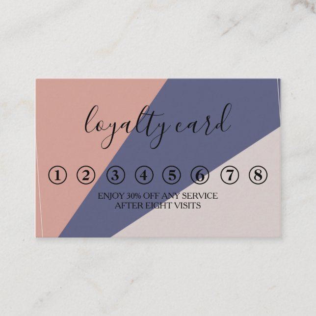 Moderne Minimalistische Black & White Loyalty Card Visitenkarte (Vorderseite)