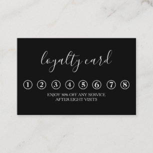 Moderne Minimalistische Black & White Loyalty Card Visitenkarte