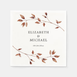 Moderne Minimalistische Blätter Hochzeit im Herbst Serviette
