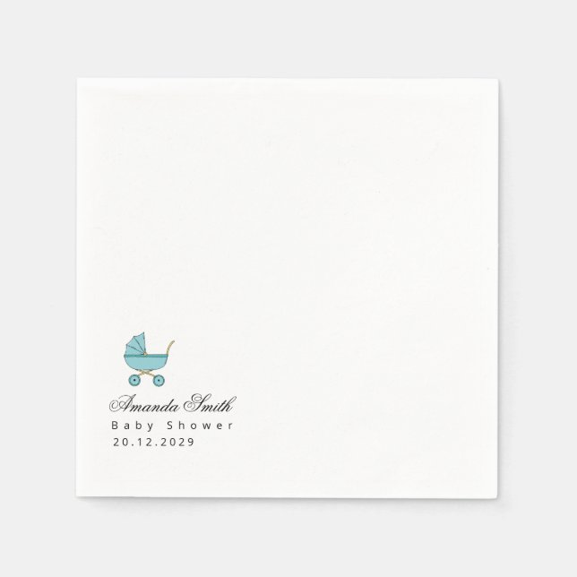 Moderne & Minimalistische Blaue Babytrage Baby-Ein Serviette (Vorderseite)