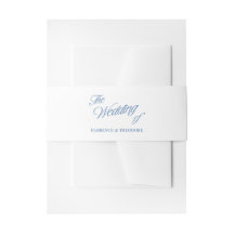 Moderne minimalistische blaue und weiße Hochzeit