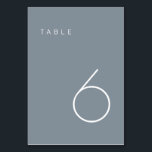 Moderne Minimalistische, blaue und weiße Tischnumm Tischnummer<br><div class="desc">Diese moderne Minimalistische Tischnummer ist ideal für Hochzeitsfeiern,  Tischnummern oder Tischnummern Party Bedürfnisse! Vollständig anpassbar!</div>