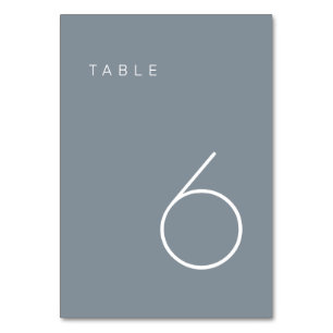 Moderne Minimalistische, blaue und weiße Tischnumm Tischnummer