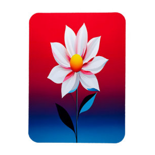 Moderne Minimalistische Blume Kunst Magnet