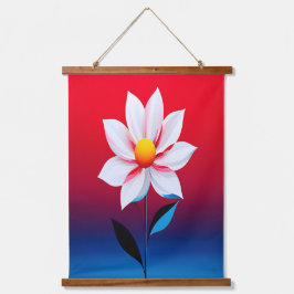 Moderne Minimalistische Blume Kunst Wandteppich Mit Holzrahmen
