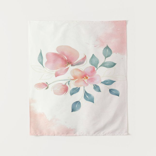 Moderne Minimalistische Blume Wandteppich (Vorderseite)