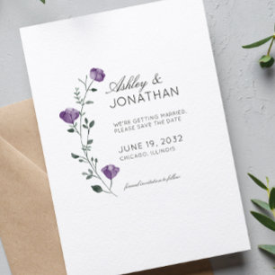 Moderne Minimalistische Blumen-Detail-Hochzeit Save The Date