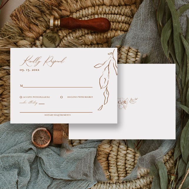 Moderne Minimalistische Blumenkalligrafie RSVP Karte (Von Creator hochgeladen)