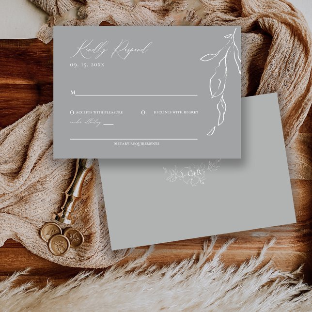 Moderne Minimalistische Blumenkalligrafie RSVP Karte (Von Creator hochgeladen)