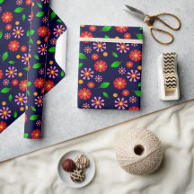 Moderne minimalistische Blumenmuster dunkelblau