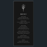 Moderne Minimalistische Blumenstrauß Black Wedding Menükarte<br><div class="desc">Individuell anpassbare minimalistische Hochzeitskarte. Freuen Sie sich auf eine moderne,  schwarze Bouquet-Linie mit Blumenmotiven und lassen Sie sich von der Auswahl an Speisen und Terminen verwöhnen. Diese minimalistische Blumenkarte eignet sich perfekt für Hochzeiten,  Babyduschen,  Brautpartys,  Geburtstage und vieles mehr.</div>