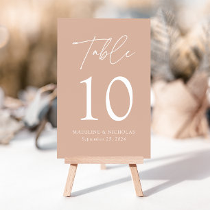 Moderne Minimalistische Blush-Hochzeit Tischnummer