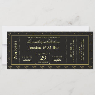 Moderne minimalistische Boarding-Pass-Hochzeitsein Einladung
