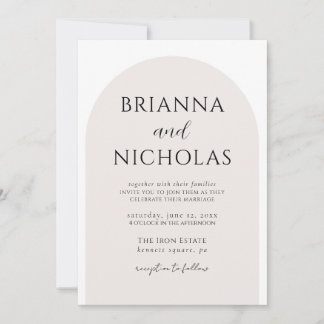 Moderne Minimalistische Bogenhochzeit Einladung