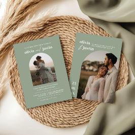 Moderne Minimalistische Boho Arch Foto Hochzeit Einladung