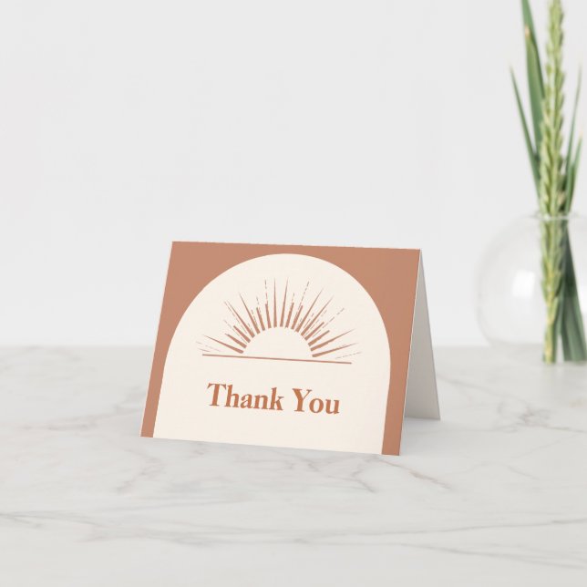 Moderne Minimalistische Boho Arch Sunshine Baby Du Dankeskarte (Vorderseite)