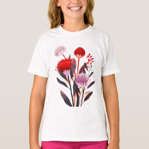 Moderne minimalistische Boho-Blumen Botanik T-Shirt