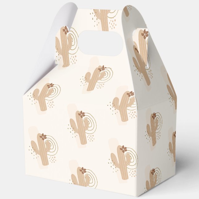 Moderne Minimalistische Boho Desert Cactus Baby Sh Geschenkschachtel (Rückseite)
