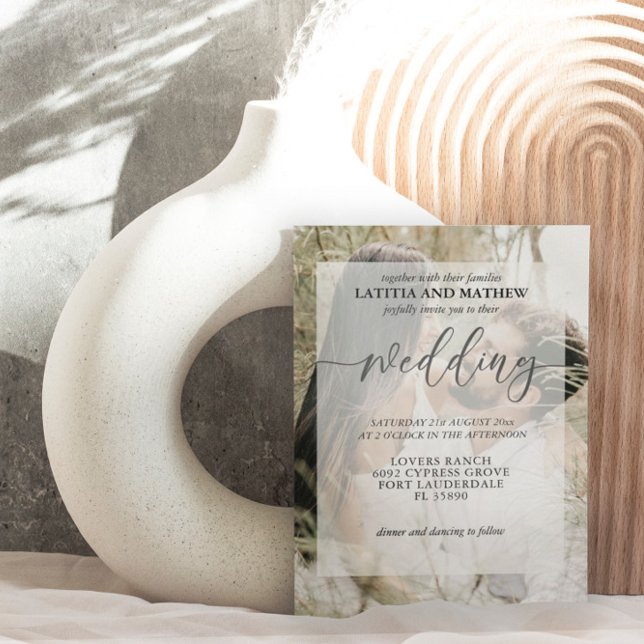 Moderne minimalistische Boho Foto Hochzeitseinladu Einladung (Von Creator hochgeladen)