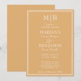 Moderne Minimalistische Boho-Gelbe Hochzeit Einladung