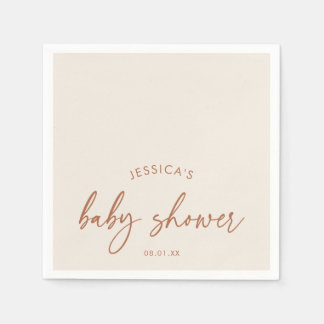 Moderne Minimalistische Boho Herbst-Baby-Party Serviette
