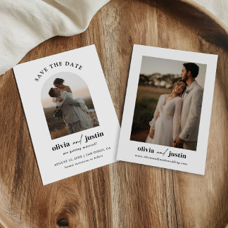 Moderne Minimalistische Boho Save the Date Fotokar Einladung