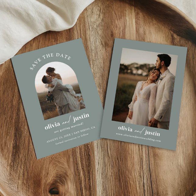 Moderne Minimalistische Boho Save the Date Fotokar Einladung (Von Creator hochgeladen)