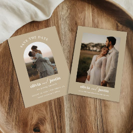 Moderne Minimalistische Boho Save the Date Fotokar Einladung