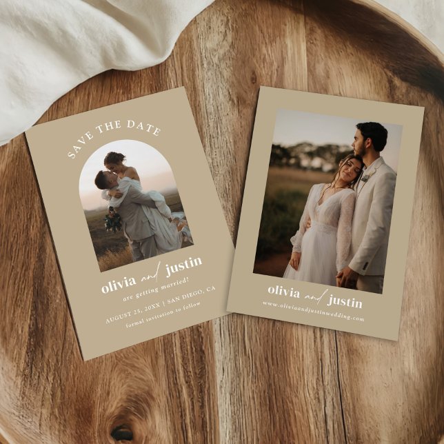 Moderne Minimalistische Boho Save the Date Fotokar Einladung (Von Creator hochgeladen)