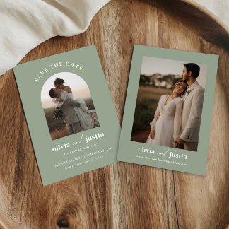 Moderne Minimalistische Boho Save the Date Fotokar Einladung